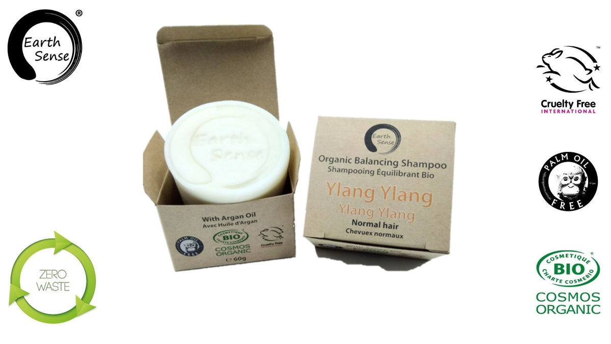 Organic Certified Balancing Solid Shampoo - Ylang Ylang - Normal & all Hair Types 60g-1