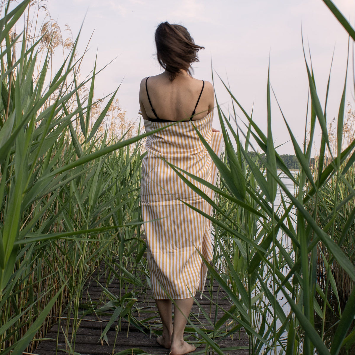 Soni Turkish Towel Black Striped