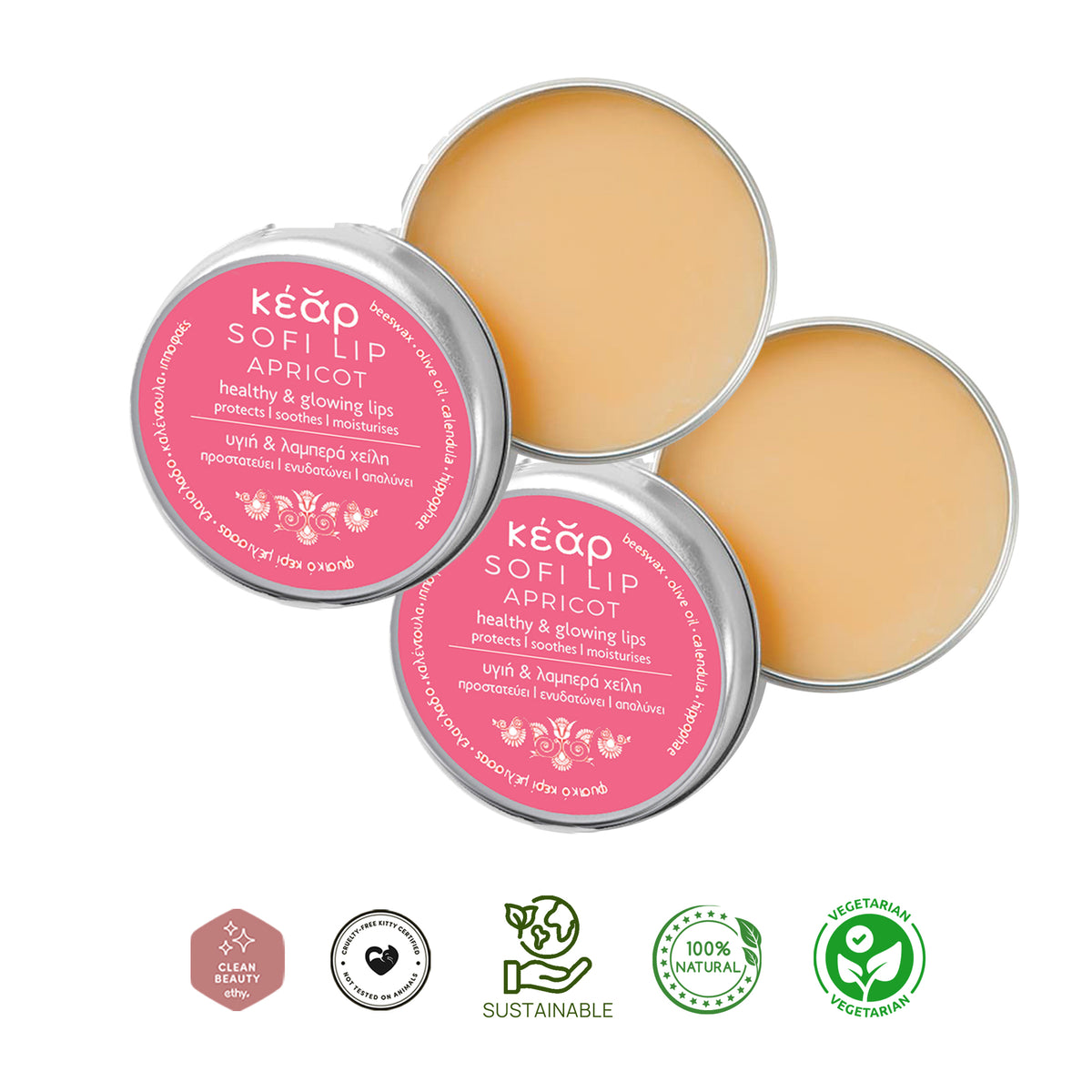 SofiLip Apricot Lip Balm Duo