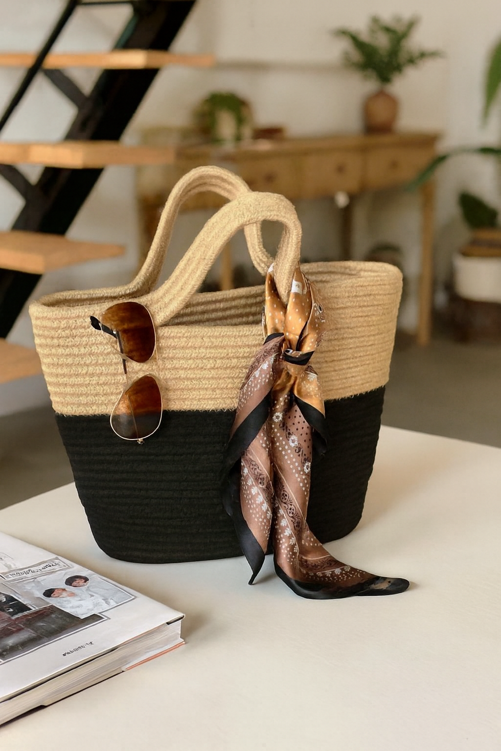 Organic Cotton Woven Tote Bag