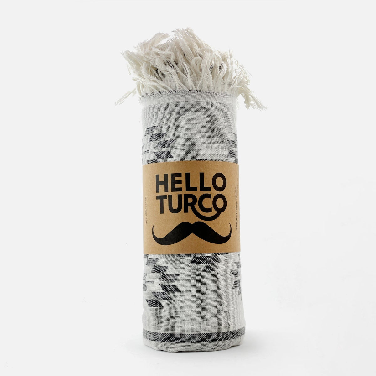 Kilim Grey Handwoven Turkish Towel