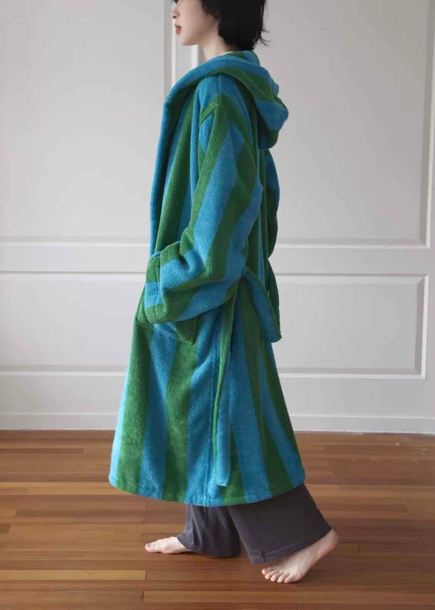 Ultra Soft Retro Whimsical Stripe Organic Bath Robe